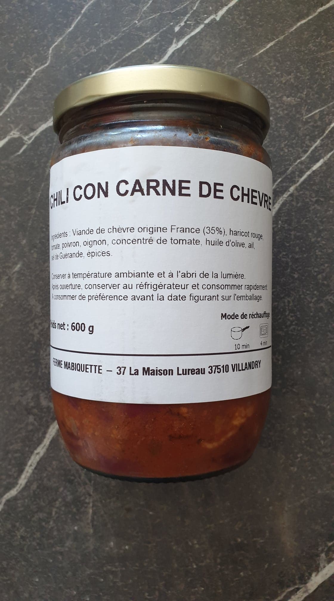 Chili con carne de chèvre